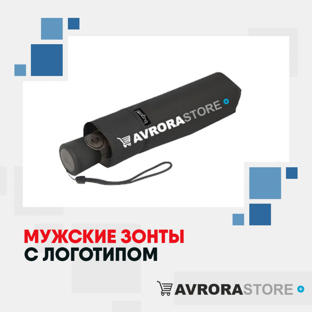 Мужские зонты с логотипом в Костроме купить на заказ в кибермаркете AvroraSTORE